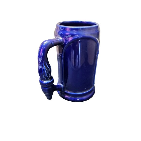 Vintage Gorgeous Cobalt Blue Ceramic Mug Torch in Hand Handle. - Picture 6 of 8